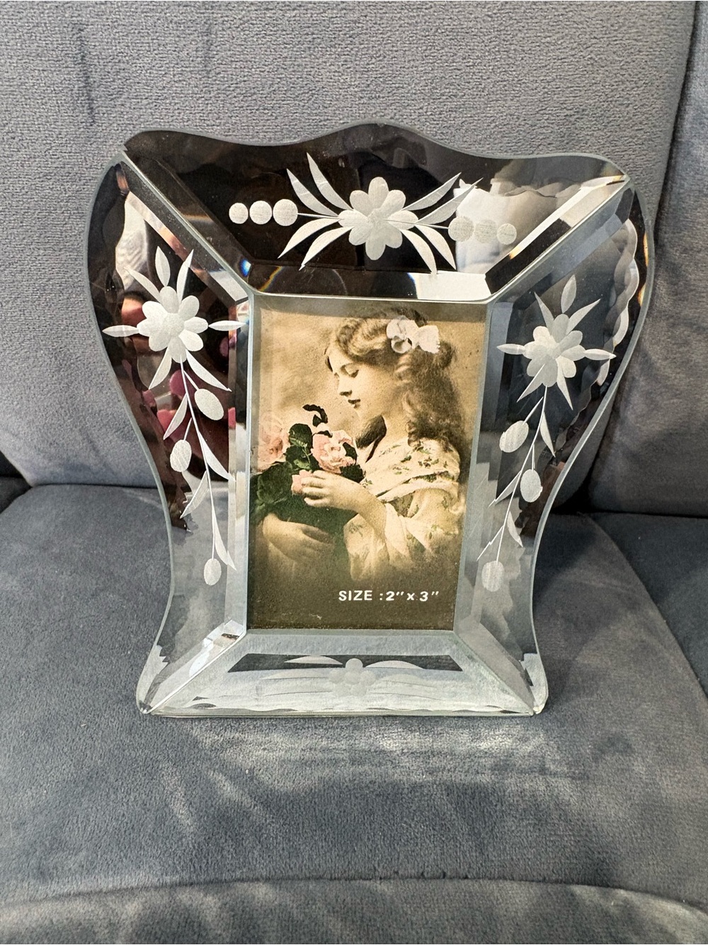 Venetian style Etched Glass Picture Frame - 2x3